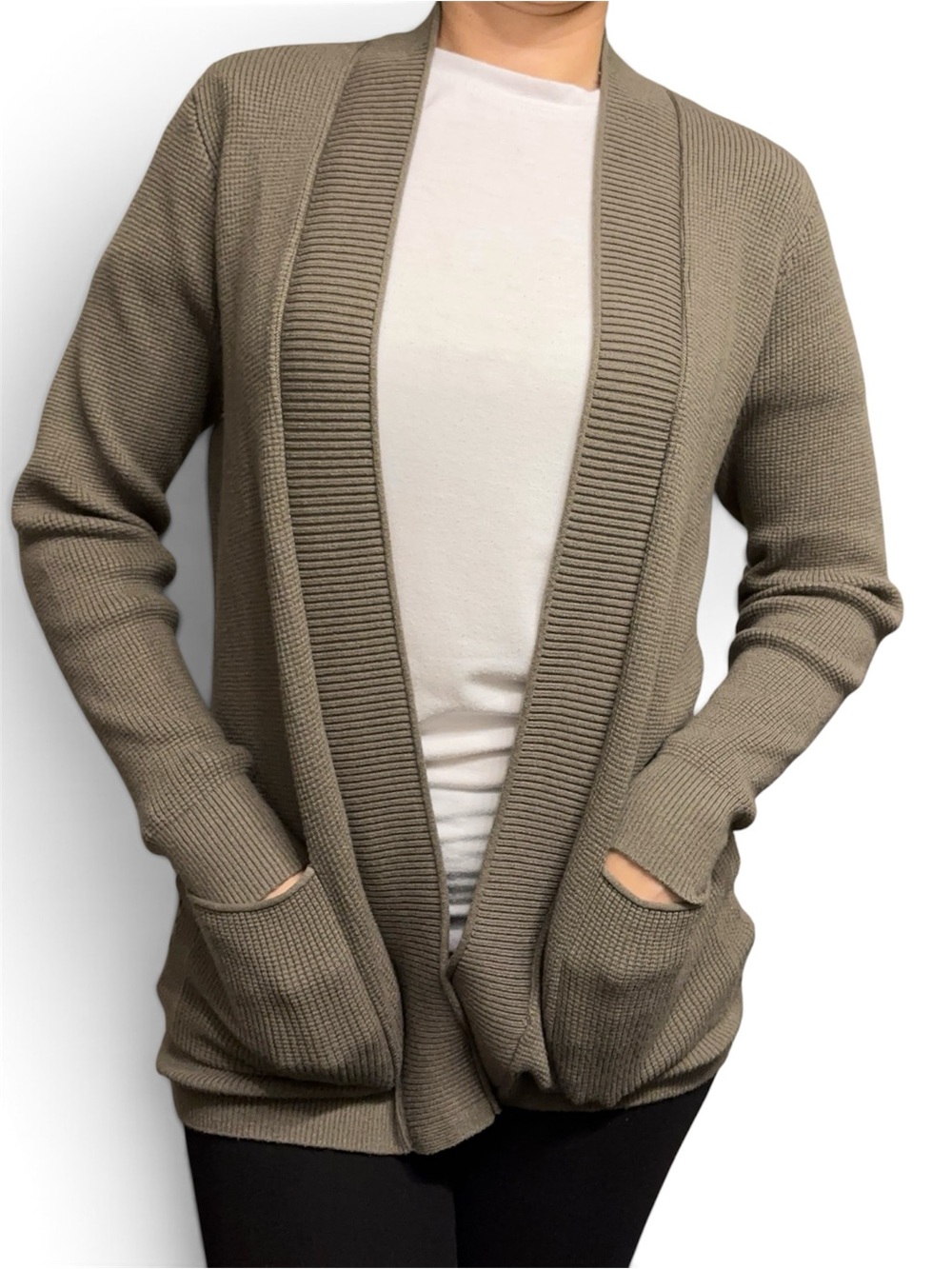 Staccato Open-Front Taupe Cardigan with Pockets